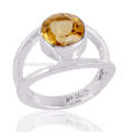 Wholesale Jewellery Natural Citrine Cut Gemstone 925 Sterling Silver Ring